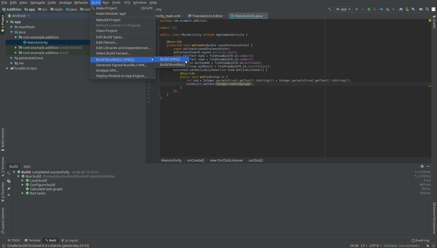 ساختن فایل apk برای برنامه